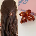 Elegant tortoiseshell amber butterfly hair claw clip for elegant back-of-head hair styling - Butterfly Design / Deep Coffee