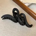 Minimalist matte black wavy snake-shaped hair claw clip for women daily hair accessories - Matte S-Wave Style / Matte Black