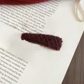 Elegant deep red plush knitted triangular BB hair clip for autumn and winter season - Knitted Striped BB Clip