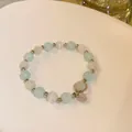 Elegant handmade dopamine colored ceramic bead bracelet with a silver planet charm - Planet Pendant Style (26#)