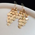 Elegant gold multi-disc tassel dangling earrings with light luxury finish for women - Layered Disc Tassel (50#) / Earring Hooks / Gold