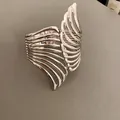 Elegante brazalete de metal plateado con un diseño de ala minimalista de varias capas - Estilo Calado de Líneas Multicapa (89#) / Plateado