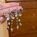 Vintage resin butterfly tassel earrings with colorful beads and 925 silver needles - Butterfly Tassel Hook Style (44#) / Colorful