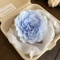 Large light blue artificial peony hair clip in a gift box packaging - 31# Duckbill Clip / Blue