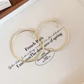 Créoles dorées minimalistes élégantes avec coussinets en silicone pour femmes. - Style Clip d'Oreille Grande Créole (10#)