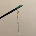 Eleganter Haarschmuck im neuen chinesischen Stil mit Bambusblatt-Quaste und Perlen - Grüner Bambusblatt-Stil (HH6014) / Schwarz