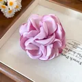 Anello aperto elegante con un fiore in seta rosa e petali multistrato per uno stile dolce - Anello Aperto a Fiore / Viola