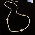 Elegante goudkleurige vierkante kralenketting met leuke smiley-bedeltjes voor haar. - 23# Ketting-Zilver Nugget Vierkant Smiley / Zilver-Smiley Hanger