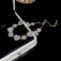 Elegant gold plated heart-shaped bracelet with zircon stones and white shell inlay - Mother-of-Pearl Heart Style (18#)