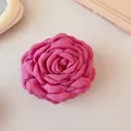 Elegant bright pink rose flower hair claw clip with realistic fabric petal texture - Rose Hair Claw / Rose Red