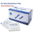Pack of 100 individual 70% isopropyl alcohol pads for jewelry and earring disinfection - Alcohol Cotton Pad / 100 Pieces