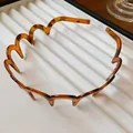 Elegant tortoiseshell wavy toothed non-slip headband for women's hair accessories - Tortoiseshell Pattern Style / Black Coffee