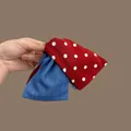 Red polka dot and blue denim fabric hair shark clip for women stylish hair accessory - 22# Shark Clip / Blue-Red