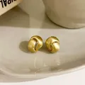 Eleganti orecchini a cerchio irregolari a C in oro opaco dal design minimalista - Cerchio a C Irregolare Smerigliato Opaco (60#) / Oro