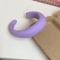 Bold matte purple resin open cuff bangle featuring a unique irregular geometric design - Style 68