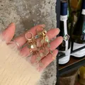 Eleganti orecchini a cerchio con nappe lunghe color oro e ciondoli a rombo da donna - Orecchini a Cerchio con Nappina a Rombo Oro (29#)