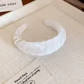 Minimalist white marble textured oval open cuff bangle bracelet for elegant styling - White (5#)