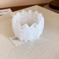 Fashionable white marbled resin segmented bangle featuring a unique crystal point design - White (12#)