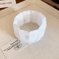 Elegant white marble texture resin bracelet featuring a minimalist and stylish design. - White (18#)