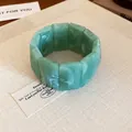 Chic retro marbled green resin segmented bracelet featuring unique artistic swirl patterns - Green (21#)