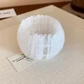 Elegant white textured resin cuff bracelet with marbled finish in minimalist design - White (36#)