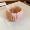 Elegant pink marbled resin stretch bracelet featuring a minimalist oval tile design - Pink (38#)