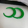 Vibrant green resin hoop earrings with silver-tone needle, lightweight and stylish for women - 57# C-Shaped Open Smooth Resin Style / Fresh Green