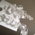 Irregular transparent ice cube stud earrings with design sense acrylic jewelry - Irregular Ice Block Style (HE6015) / Clear