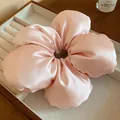Large peach pink flower scrunchie hair tie made of soft and silky satin fabric - Large Flower Satin Style (27#)
