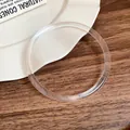 Sophisticated minimalist clear acrylic geometric bangle bracelet with a high-shine smooth finish - Geometric Ring Style (55#) / Clear