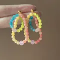 Handgefertigte bunte Mehrschicht-Perlenohrringe aus Harz für den Sommer-Strandurlaub - 6# Mehrschichtiger Ring