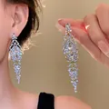Elegant vintage palace style rhinestone hollow water drop tassel earrings for women - European Classical Floral (38#)