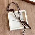 Elegante collana foulard in tessuto con stampa paisley stile coreano e perla marrone - Stile Paisley Caffè / caffè