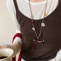 Unique dachshund dog pendant necklace with colorful beads and silver stars for women - Dachshund Style (30#)