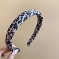 Stylish vintage leopard print padded headband designed for high cranial top effect - 16# Headband-Light Brown Leopard 2cm