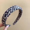 Vintage leopard print wide headband with high-top design for women - 17# Headband-Light Brown Leopard 3cm