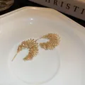 Orecchini a cerchio dorati avvolti in filo con perni in argento s925 per donna eleganti - 38# Ago D'argento-oro (placcatura In Vero Oro)