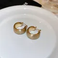 Eleganti orecchini a cerchio a forma di fagiolo in oro opaco con design minimalista di lusso - 41# Cerchio Oro
