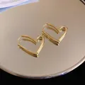 Eleganti orecchini a lobo a forma di cuore placcati in oro su una superficie a specchio lucida - 58# Perno in Argento - Bottone Fuochi d'Artificio