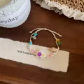 Handmade boho drawstring bracelet featuring natural shells and colorful beads charm - Shell Pendant Drawstring Style (27#) / White Shell / Flower