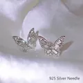 Eleganti orecchini a farfalla con zirconi su perni in argento 925 per un look di classe - Farfalla in Strass Argento Traforata (62)
