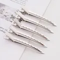 Juego de 5 pinces de metal profesionales para peinar y seccionar el cabello con precisión - Tamaño Grande 9.5cm (5 Piezas) / Plateado