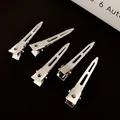 Juego de 5 pinzas profesionales para el cabello de metal plateado para peinado y sección. - Tamaño Pequeño 5.5cm (Set de 5 Piezas) / Plateado