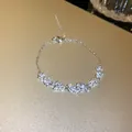 Elegant silver chain necklace featuring sparkling marquise-cut cubic zirconia stones. - Bracelet / Silver