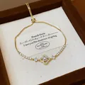 Λεπτομέρεια επιχρυσωμένου βραχιολιού 18k με λουλούδι, μαργαριτάρι και ζιργκόν - Στυλ Λουλούδι Μαργαριτάρι (3#)