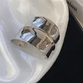 Detailed view of wide silver cuff bracelet with irregular wrinkled metallic texture - Open Cuff (8#)