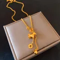 Elegante gouden paardenhanger ketting voor dames met munt en kraal bedeltjes ontwerp - Munt Kraal Paard Hanger Stijl (59#)