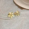 Elegante französische goldene Blumenohrringe mit durchscheinenden Katzenaugeneffekt-Blüten - 47# Silber Stift - Blume