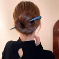 Elegant minimalist black Chinese style hair stick for bun hairstyles and traditional Hanfu - 16# Hair Stick-Black