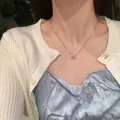 Élégant collier pendentif en H argenté avec cristaux pavés pour un style chic et minimaliste - 7# Collier - Style Lettre H en Zirconia (HN7166)